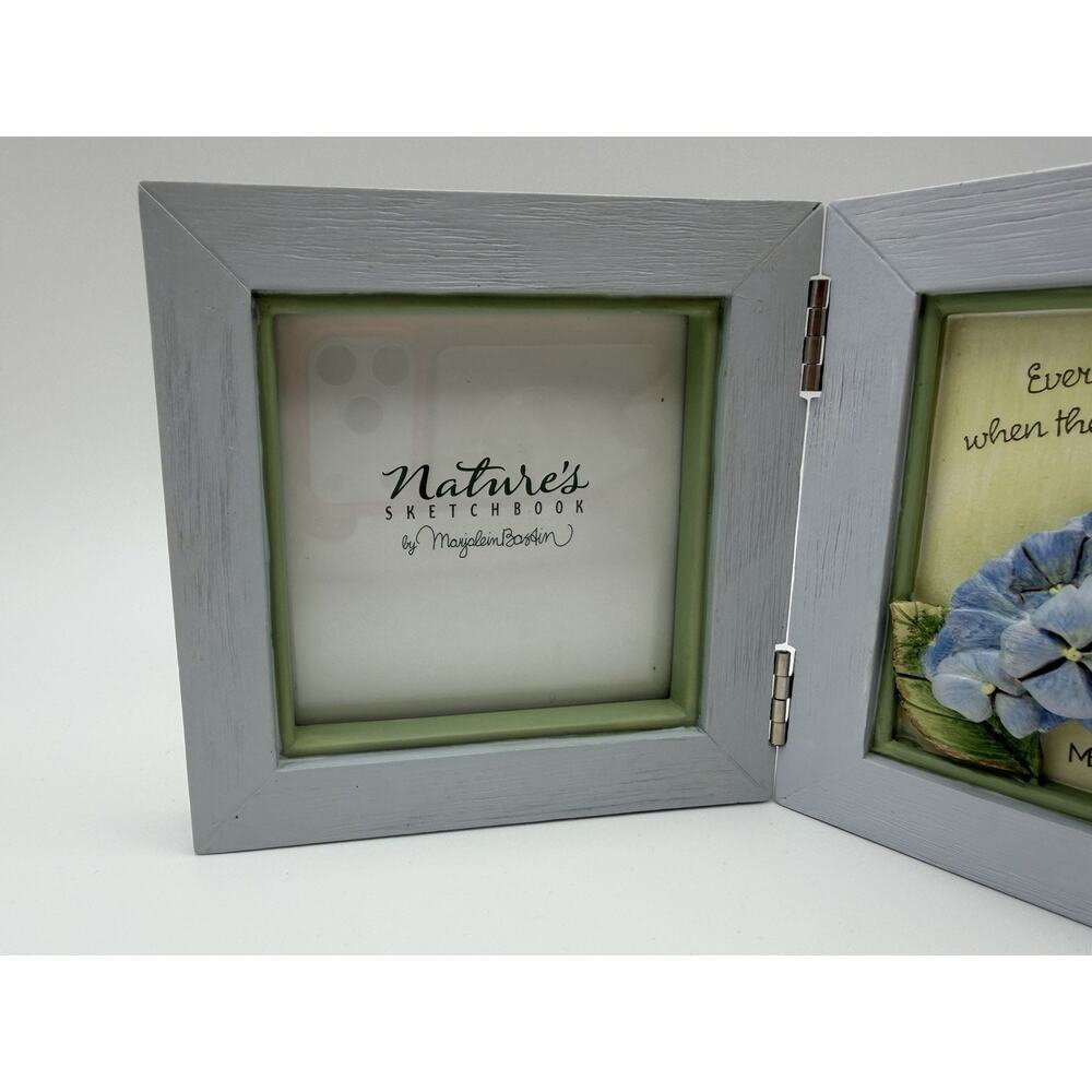 Hallmark Nature's Sketchbook Cottage Core 3D Small Folding Frame Blue Hydrangeas - Picture 3 of 7